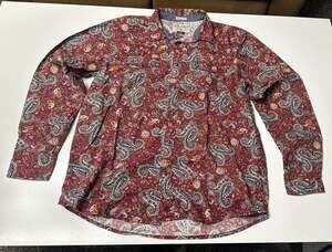 Cody James Men's Burgundy Large Paisley Print Long Sleeve Western Shirt